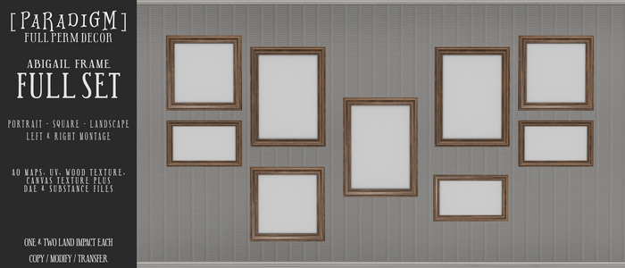 Second Life Marketplace - [PARADIGM] Abigail Frames Full Perm Template ...